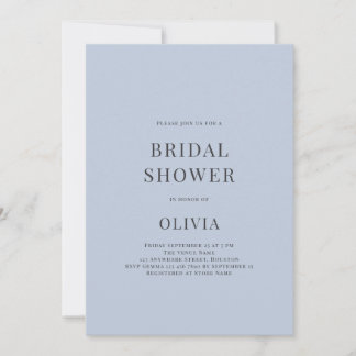 Minimalistische Dusty Blue Bridal Shower Einladung