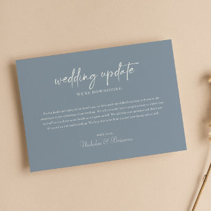 Minimalistische Dusty Blue Hochzeitsankündigung Ve Ankündigung