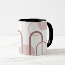 Minimalistische Dusty-Pink-Abstrakt-Bogen-Tasse