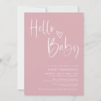 Minimalistische Dusty Pink Girl Babydusche