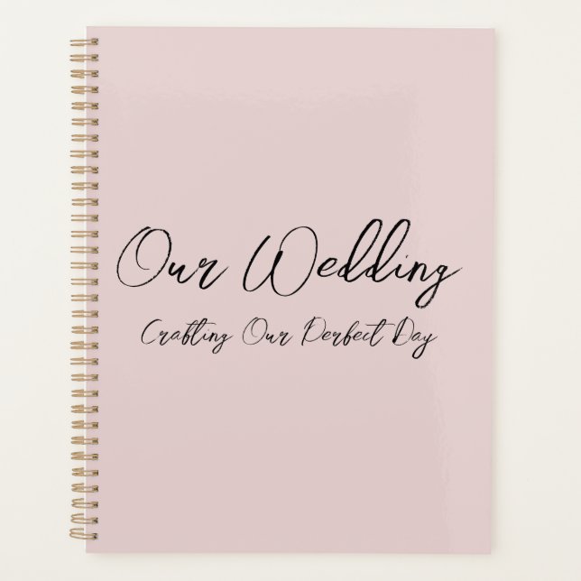 Minimalistische Dusty Pink Hochzeit Planer (Vorderseite)