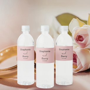 Minimalistische Dusty Pink Hochzeit Wasserflaschenetikett