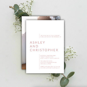 Minimalistische Dusty Rose Abgeschieden Names Foto Einladung