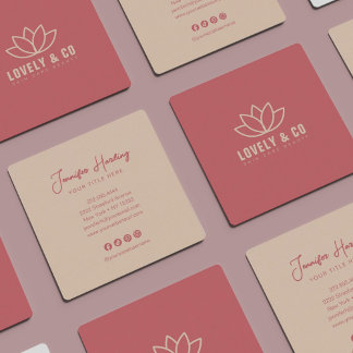 Minimalistische Dusty Rose Cream Schönheit Quadratische Visitenkarte