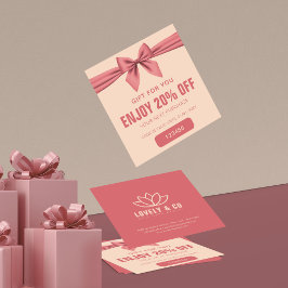 Minimalistische Dusty Rose Cream Schönheit  Rabattkarte