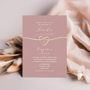 Minimalistische Dusty Rose Hochzeit Einladung