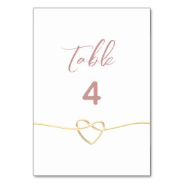 Minimalistische Dusty-Rose-Hochzeit Tischnummer