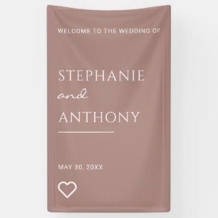 Minimalistische Dusty-Rose mit Heart Modern Weddin Banner