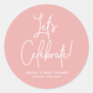 Minimalistische Dusty Rose Rosa Willkommensfeier Runder Aufkleber