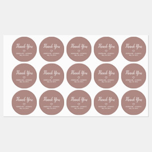 Minimalistische Dusty Rose und White Wedding Etiketten