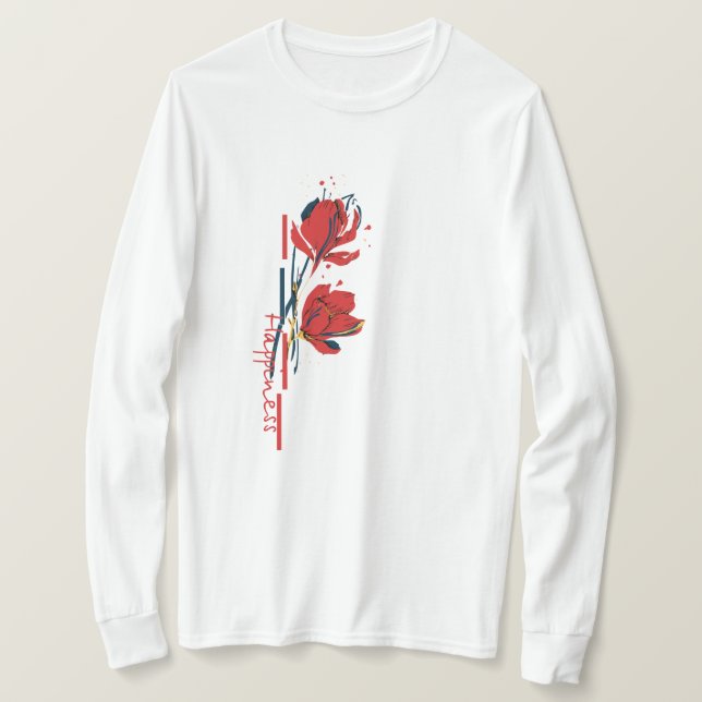 Minimalistische dynamische Blume T-Shirt (Design vorne)