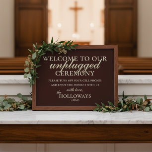 Minimalistische Earth Tone Unplugged Hochzeitfeier Poster