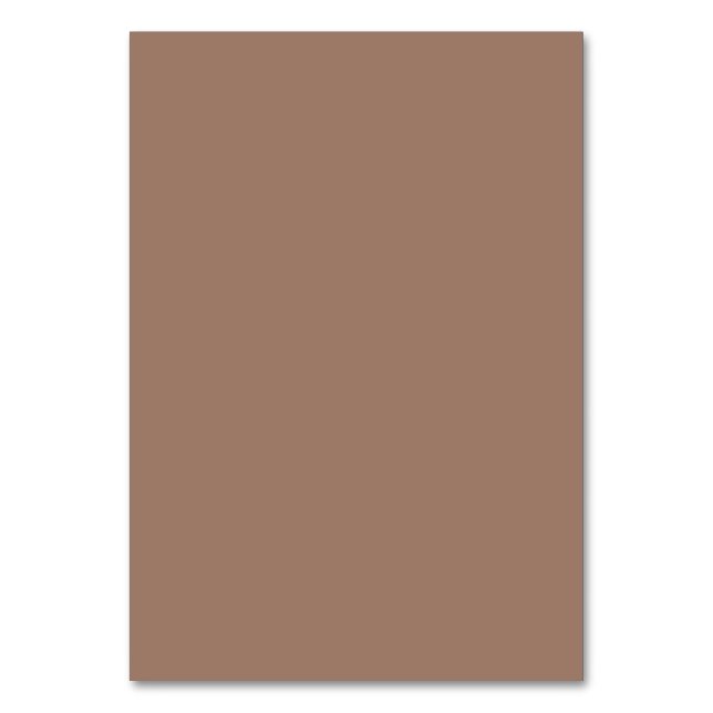 Minimalistische Earthy Brown-Tafelkarte Tischnummer (Vorderseite)
