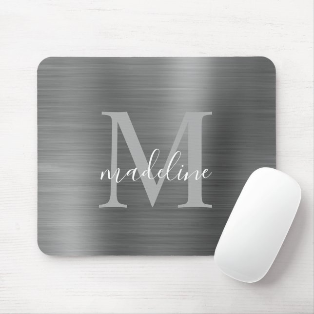 Minimalistische Edelstahlmatte aus Edelmetall Mousepad (Mit Mouse)