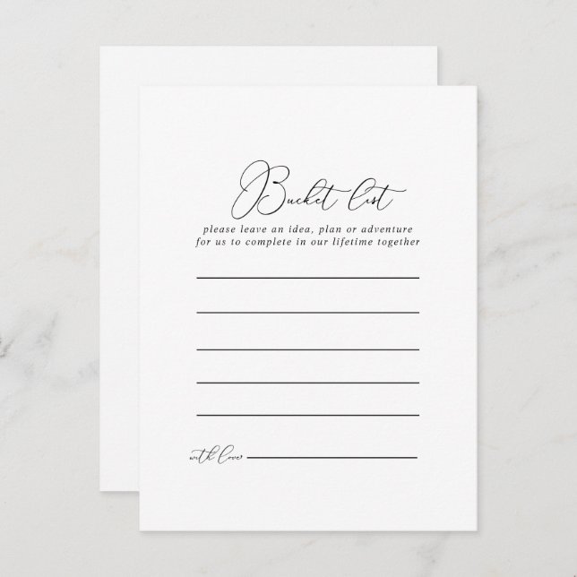 Minimalistische Eimerkarte mit klassischem Chic Postkarte (Vorne/Hinten)