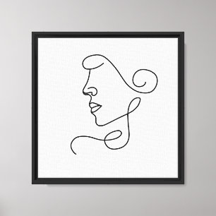 Minimalistische Ein-Linien-Frauen-Gesichtskunst Leinwanddruck
