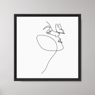 Minimalistische Ein-Linien-Gesichtskunst Moderne Leinwanddruck