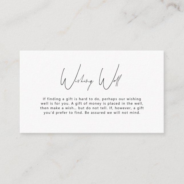 Minimalistische Einfach-Wunschgehäuse-Karte Begleitkarte (Vorderseite)