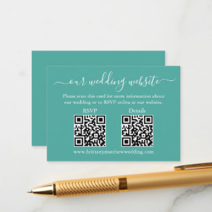Minimalistische Einfache 2 QR-Hochzeitserie RSVP D Begleitkarte