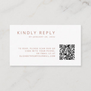 Minimalistische einfache alte Rose QR Code UAWG Begleitkarte