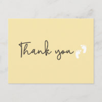 Minimalistische, einfache Babydusche danke Yellow