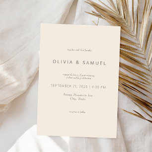 Minimalistische Einfache Chic-Champagnerhochzeit Einladung