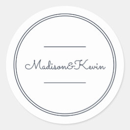 Minimalistische einfache Cursive Script-Hochzeit Runder Aufkleber