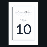 Minimalistische einfache Cursive Script-Hochzeit Tischnummer<br><div class="desc">Ideal für gerahmte Tischkarten. Besteht aus einfachen geraden Rahmen mit verspieltem kursivem Skript und sans serif typografie. Alles vor einem Hintergrund von reinem Weiß. Diese Elemente sind einfach,  modern,  spielerisch und leicht. Dieses wurde von White Paper Birch Co. exklusiv für Zazzle entworfen. Abrufbar unter: http://www.zazzle.com/whitepaperbirch</div>