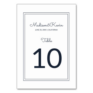 Minimalistische einfache Cursive Script-Hochzeit Tischnummer