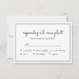 Minimalistische einfache Cursive Script Wedding RS RSVP Karte