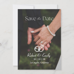 Minimalistische einfache elegante Hochzeitsfotos  Save The Date