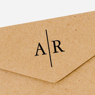 Minimalistische einfache elegante Monogramm-Hochze Permastempel