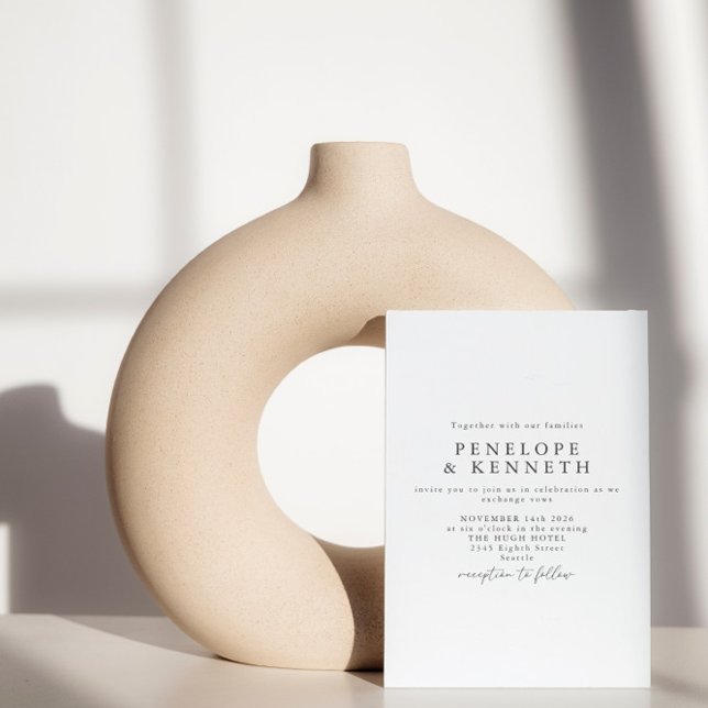 Minimalistische einfache, elegante Schwarz-Weiß-Ho Einladung (Von Creator hochgeladen)