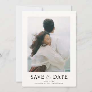 Minimalistische einfache elegante Text- und Fotoho Save The Date
