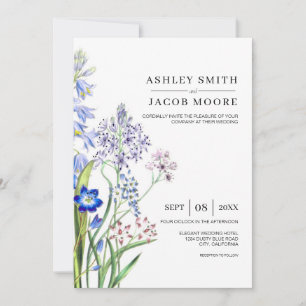 Minimalistische einfache florale Hochzeit Einladung