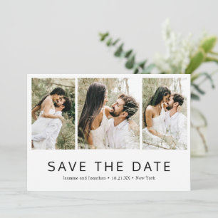 Minimalistische einfache Foto-Collage moderne Hoch Save The Date