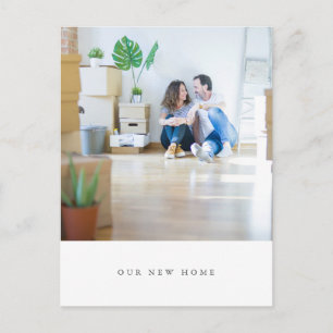Minimalistische einfache Foto Wir haben die Adress Postkarte
