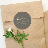 Minimalistische einfache Hochzeit Danke Brown Gray