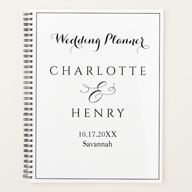 Minimalistische Einfache Hochzeit Planer (Vorderseite)