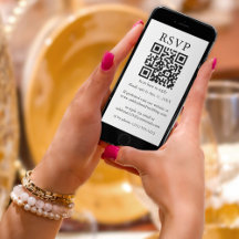 Minimalistische einfache Hochzeit QR UAWG Black an