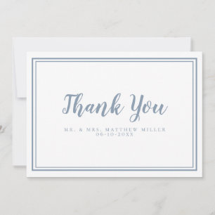 Minimalistische einfache Hochzeit Rustikal Dusty B Dankeskarte