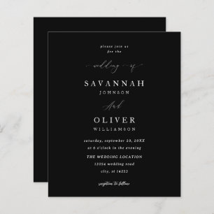 Minimalistische einfache Hochzeit - Schwarz