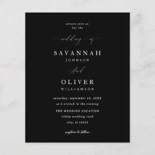 Minimalistische einfache Hochzeit - Schwarz Flyer