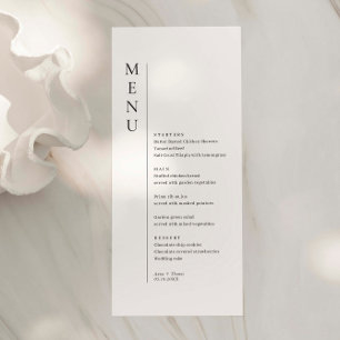 Minimalistische Einfache Hochzeitkarte Menükarte