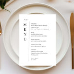 Minimalistische Einfache Hochzeitkarte Menükarte<br><div class="desc">Diese Minimalistische Menükarte wurde für die Koordination mit unserer Menu Collection entworfen und bietet ein übersichtliches und einfaches Layout mit klassischem Schriftart. Für eine erweiterte Anpassung dieses Designs, z.B. das Ändern des Layouts, des Schriftartes oder der Textgröße, klicken Sie bitte auf den obigen Button "KENNEN". Bitte kontaktieren Sie mich für...</div>