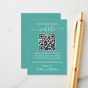 Minimalistische einfache Hochzeitwebsite QR Aquama Begleitkarte