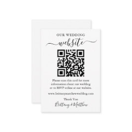 Minimalistische einfache Hochzeitwebsite QR Begleitkarte