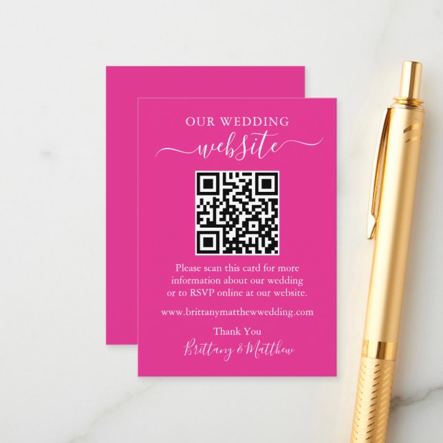 Minimalistische einfache Hochzeitwebsite QR Hot Pi Begleitkarte (Vorderseite/Rückseite Beispiel)