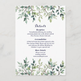 Minimalistische einfache Hübsche Blätter Zweige Ho Begleitkarte