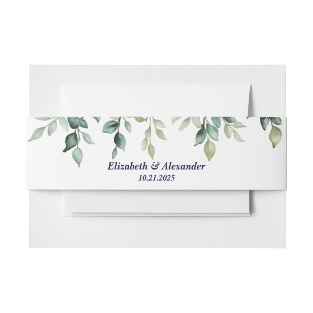 Minimalistische einfache Hübsche Blätter Zweige Ho Einladungsbanderole (Vorderseite Beispiel)